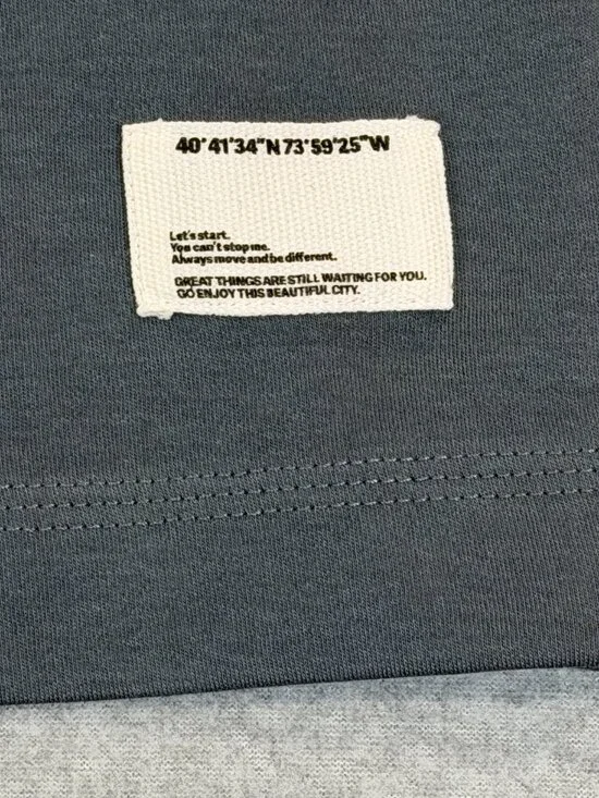 Reserved Supply Mens Oversize Fit T-Shirt Slate Blue Large Cotton Stretch NWT - Picture 4 of 12